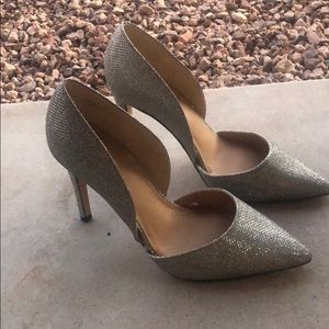 Sparkly silver heels